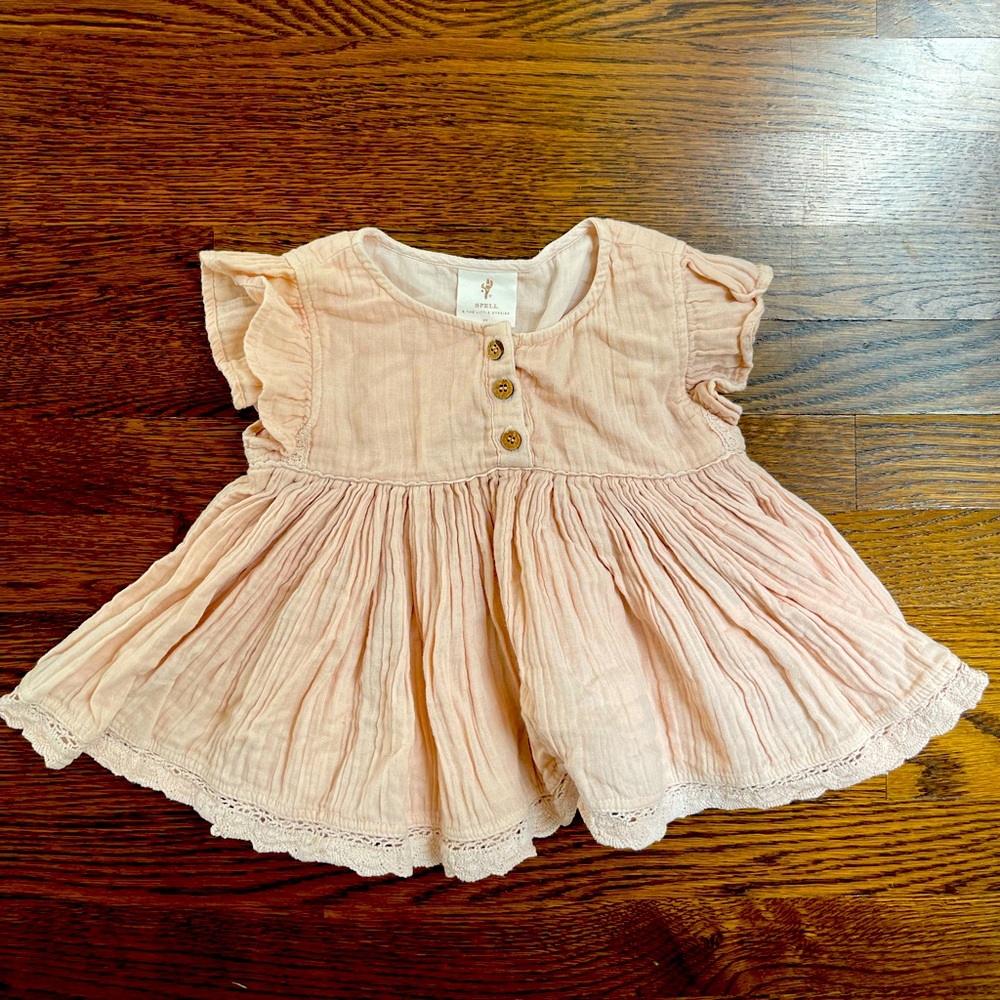 Spell Kids Peach Ruffle Top